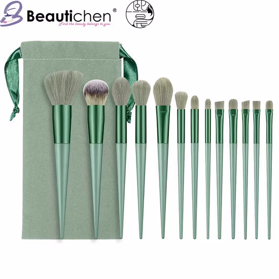 Beautichen 13PCS Green Makeup Brush Set