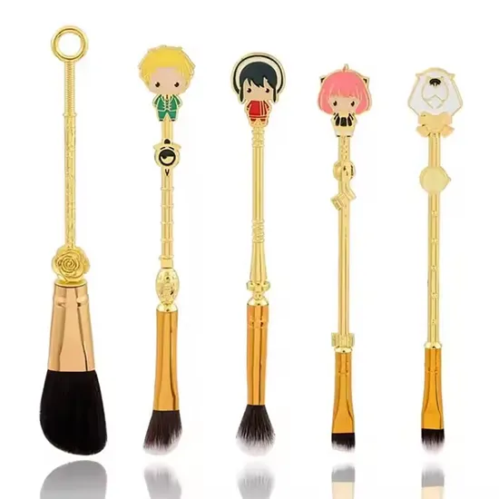 Anime Series 5PCS Makeup Brush Set with Metal Handle Cosmetic Tools Low MOQ