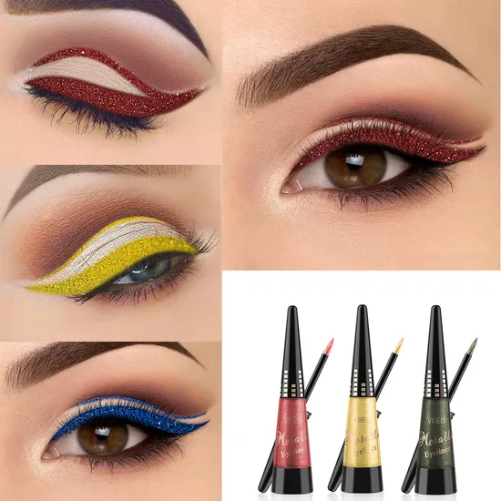 Eye Makeup Metal Multicolor Fast Dry Waterproof Durable Smooth Natural Eyeliner