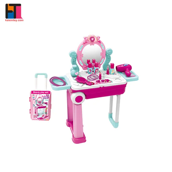 Amazon Kid Beauty Salon Toy Princess Dresser Pretend Makeup Toy Plastic Girl Play Set 