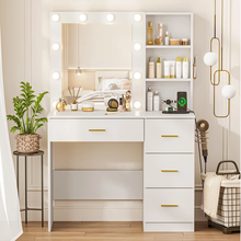 Customized Wooden Vanity Set with Storage for Makeup Lovers 