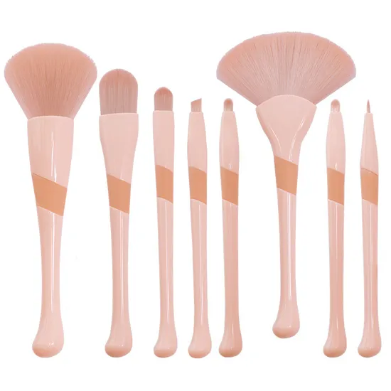 Orange Col Makeup Brush Vendor Nylon Hair Wood Color ABS Handle Multi