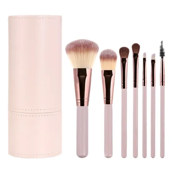 Wholesale Customization Logo Brush Eye Shadow Blush Makeup Brush Set with PU Brush Bucket 