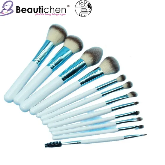 Beautichen White 12PCS Wooden Handle Makeup Brush Set 
