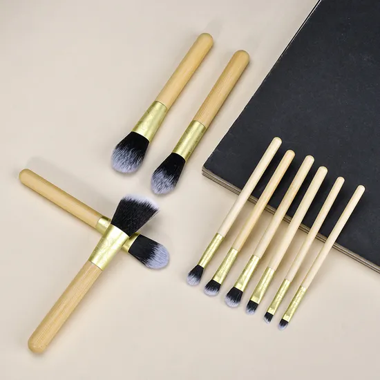 Wood Handle Synthetic Hair Cosmetic Make up Blushes Kit Makeup Brush Set for Face Eye Shadow 