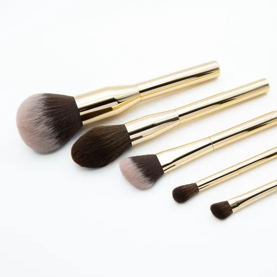 5 PCS Golden Makeup Brush Set Custom Logo Beauty Tools Low MOQ 